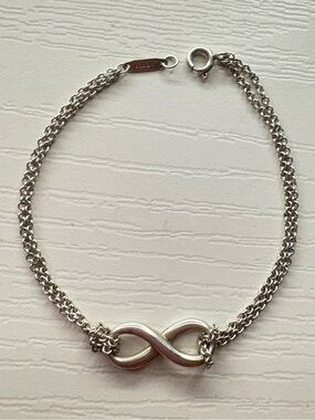 Tiffany & Co. 925 Silver Infinity Double-Chain Bracelet